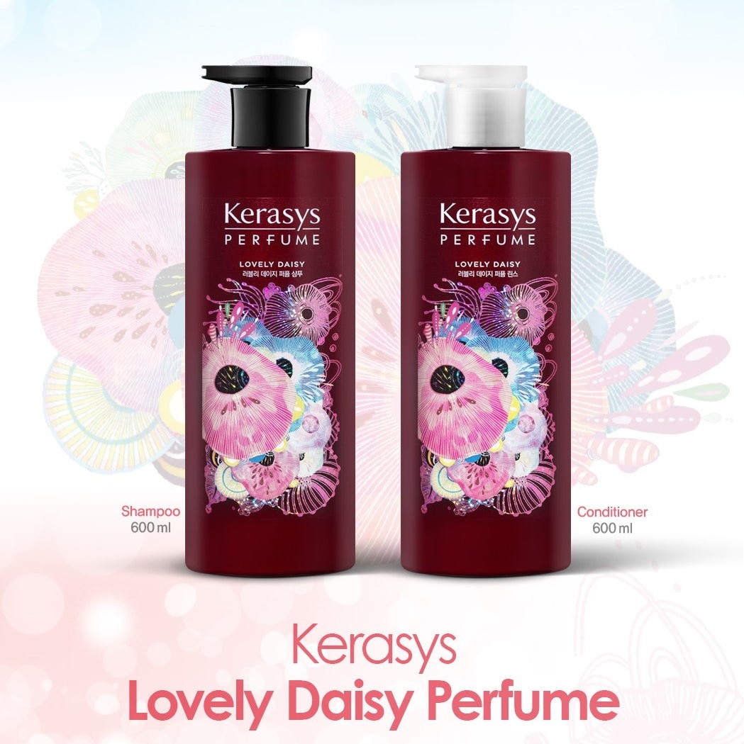 Cặp Dầu Gội Xả Nước Hoa Kerasys Lovely Daisy Cao Cấp Hàn Quốc Hương Hoa Cúc Thơm Mát 600ml*2