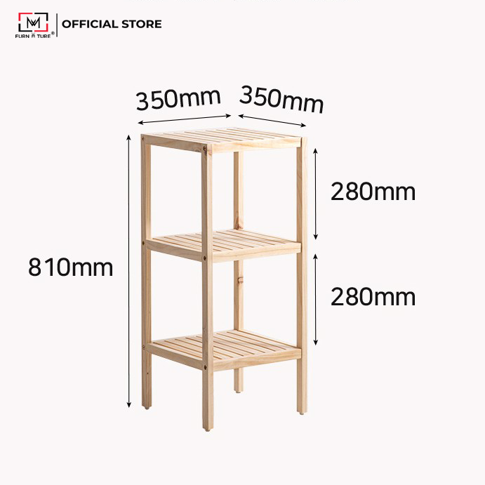 KỆ TRANG TRÍ GỖ 3 TẦNG - 3F NATURAL SHELF