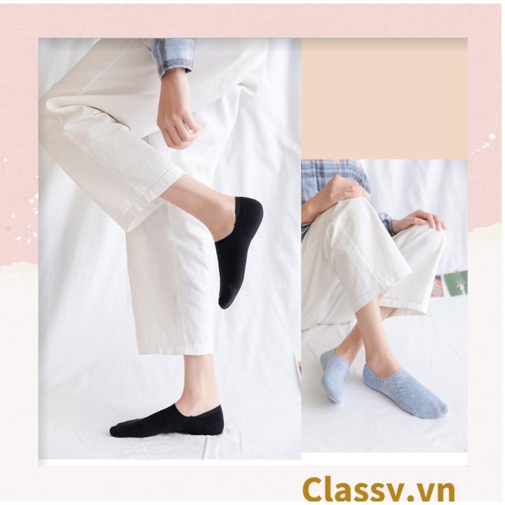 Tất cổ ngắn Classy, vớ cổ ngắn cotton trơn nhiều màu pastel G1427