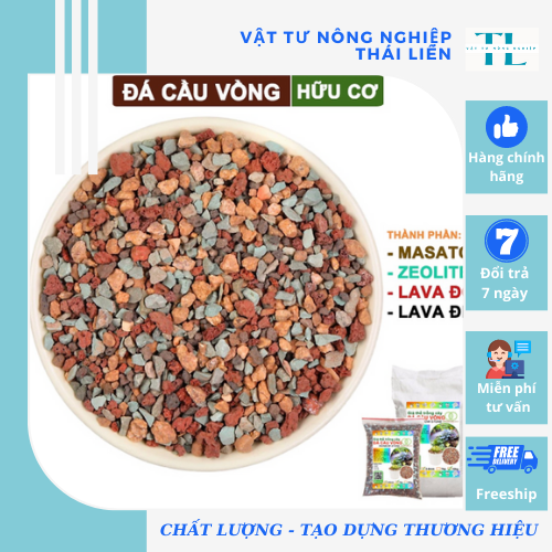 Đá Cầu Vồng- Trồng Sen Đá - Đá Mix Trộn Giá Thể, Rãi Mặt Chậu