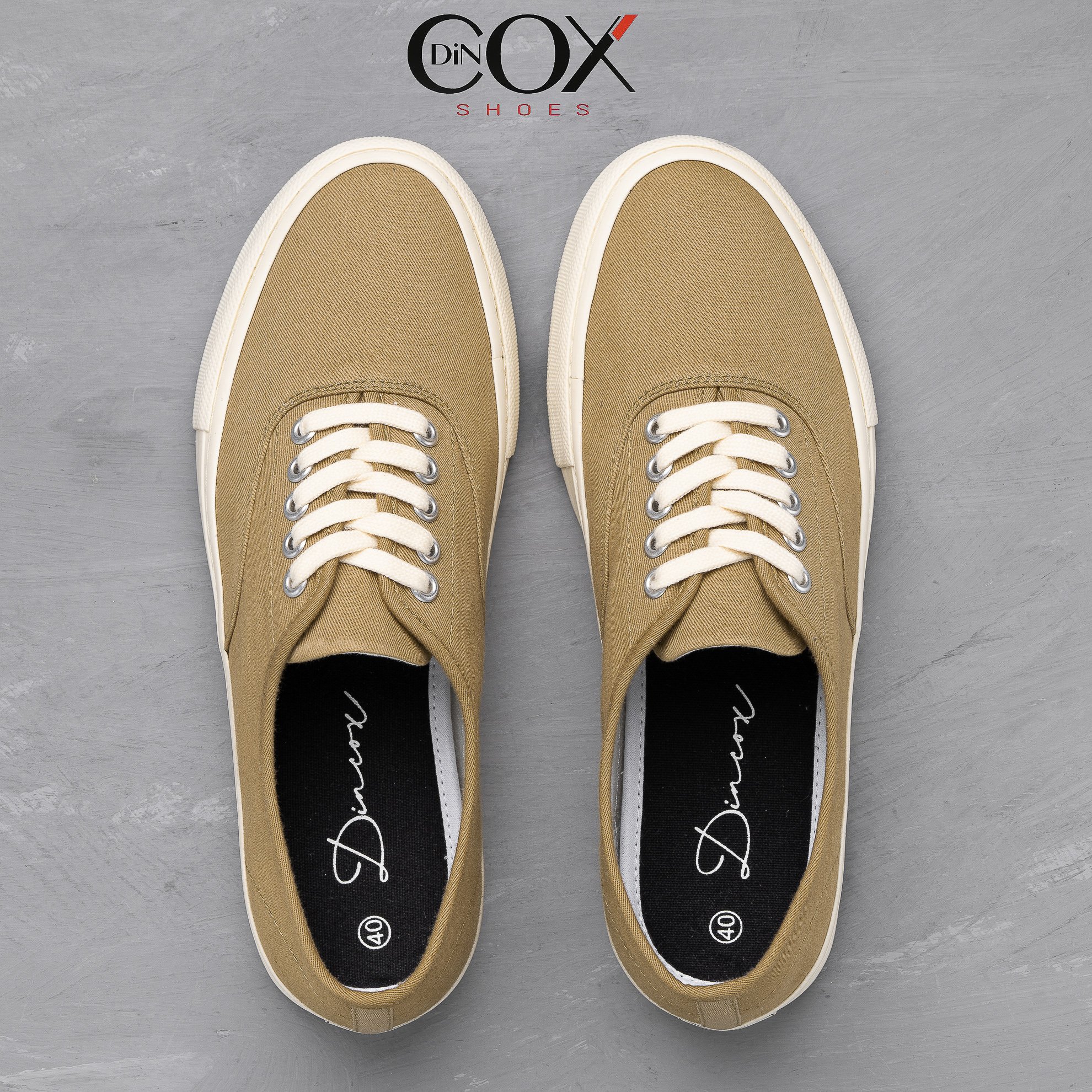 Giày Sneaker Nam Vải Canvas DINCOX E06 Yellow Sand Đơn Giản Tinh Tế Sang Trọng