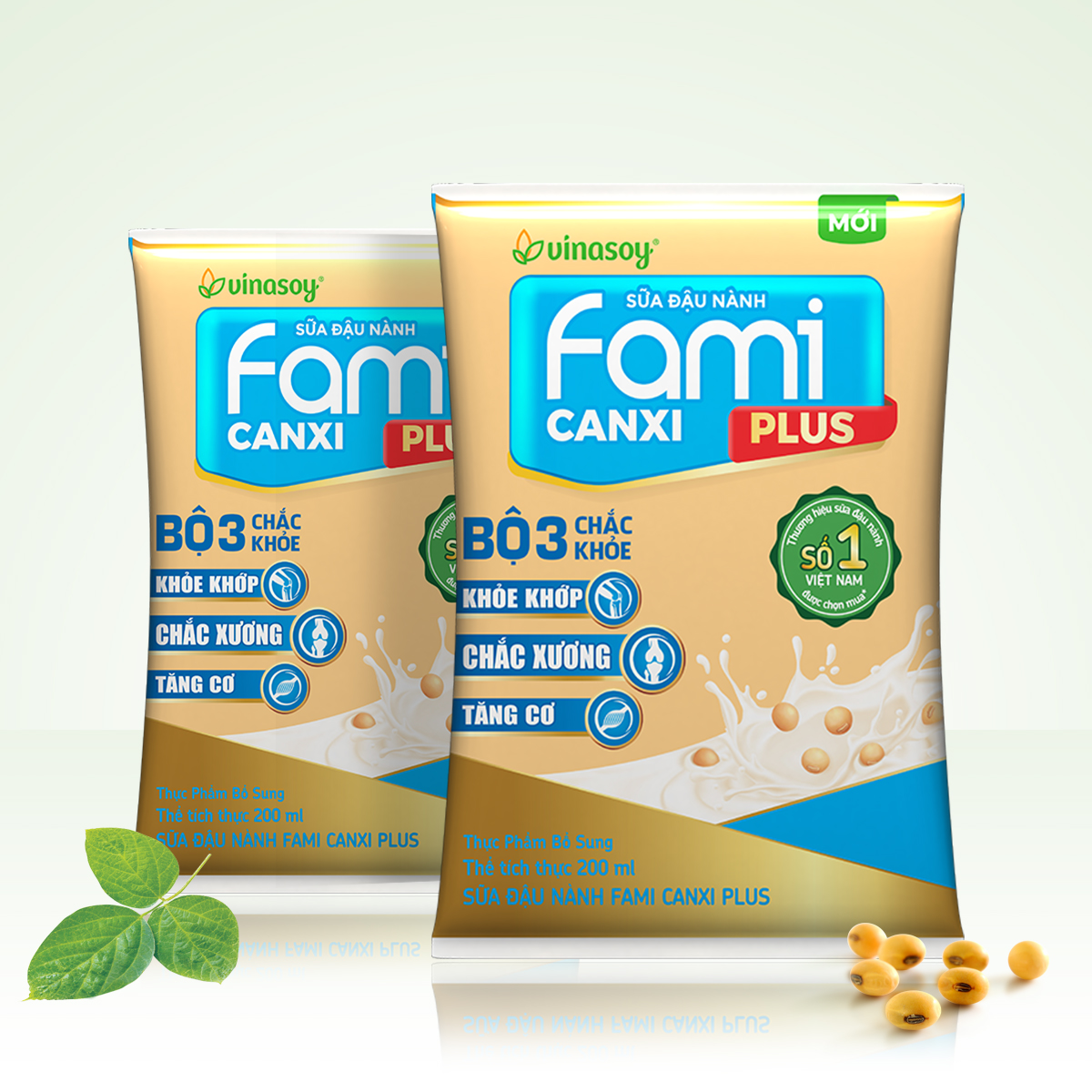 Thùng sữa đậu nành Fami Canxi Plus  bịch (200ml x 40 bịch)