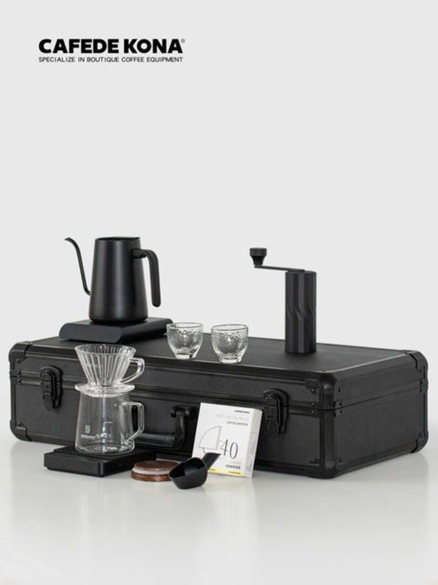 COMBO bộ cà phê V60 BLACK FAMILY CAFEDE KONA