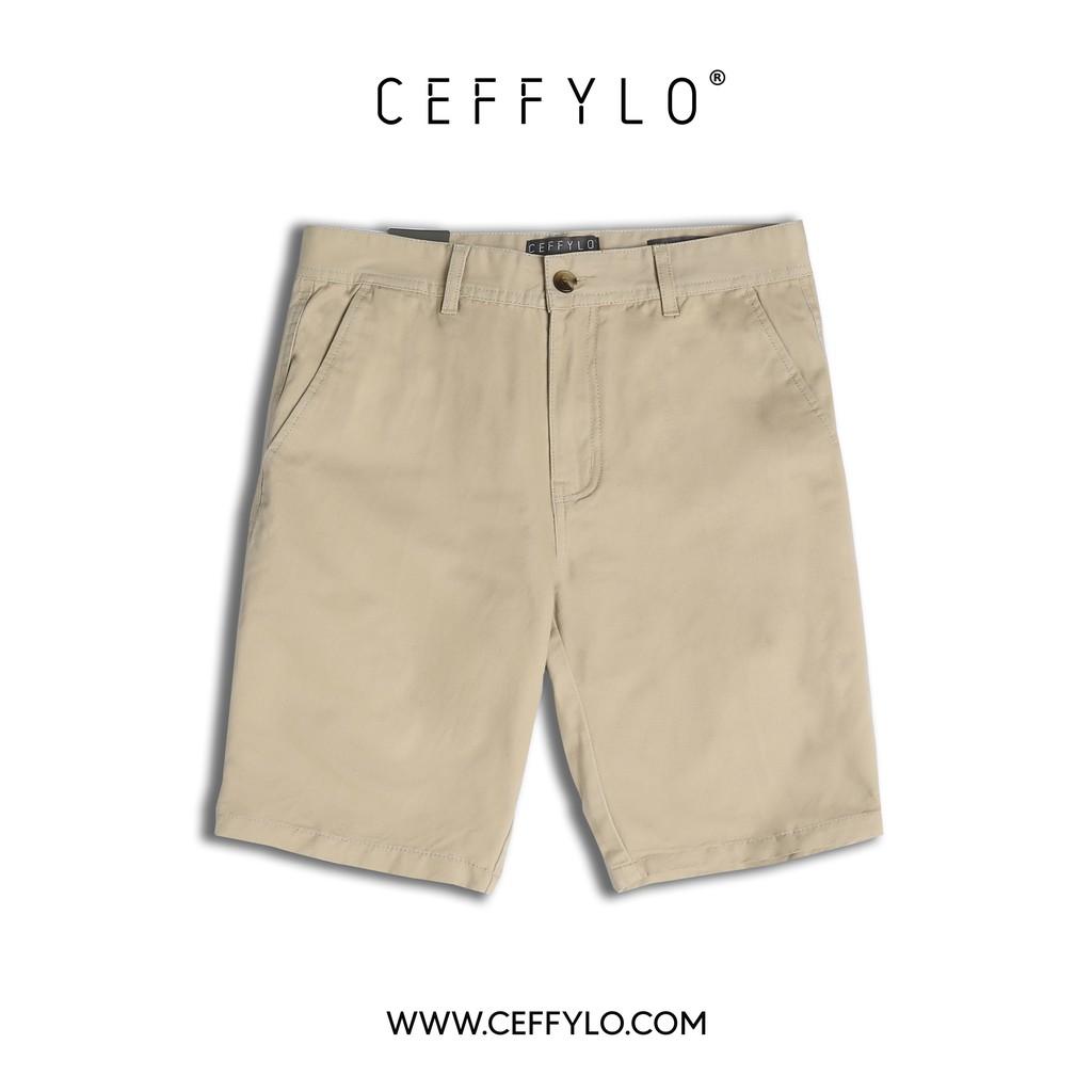 Quần Shorts Khaki trơn Be, Form Slimfit CEFFYLO