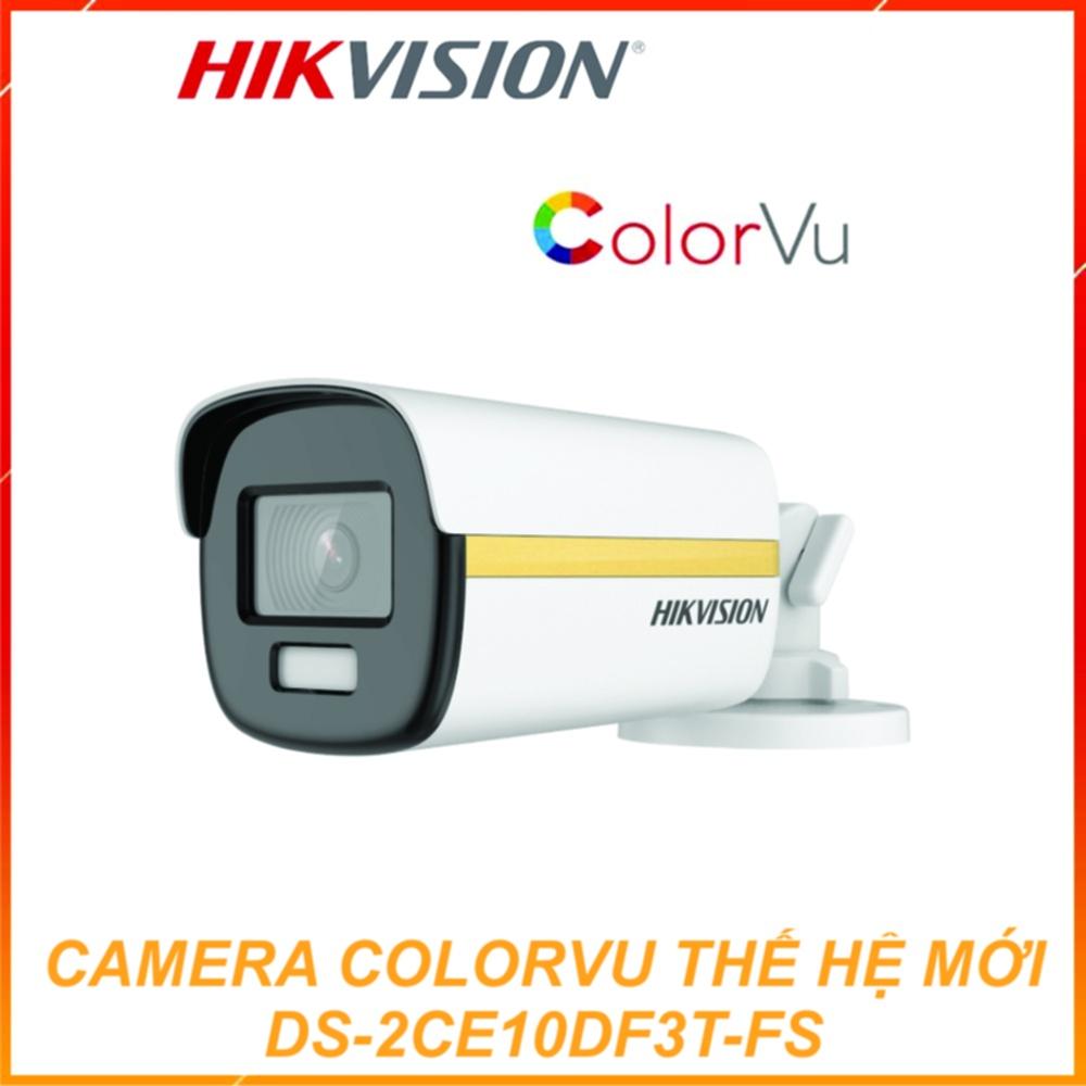 Camera HD-TVI ColorVu thế hệ mới có màu bang đêm, tích hợp micro thu âm HIKVISION DS-2CE10DF3T-FS - Hàng chính hãng