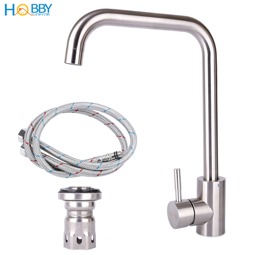 Vòi rửa chén bát nóng lạnh inox 304 Hobby home decor CRC1 có dây cấp