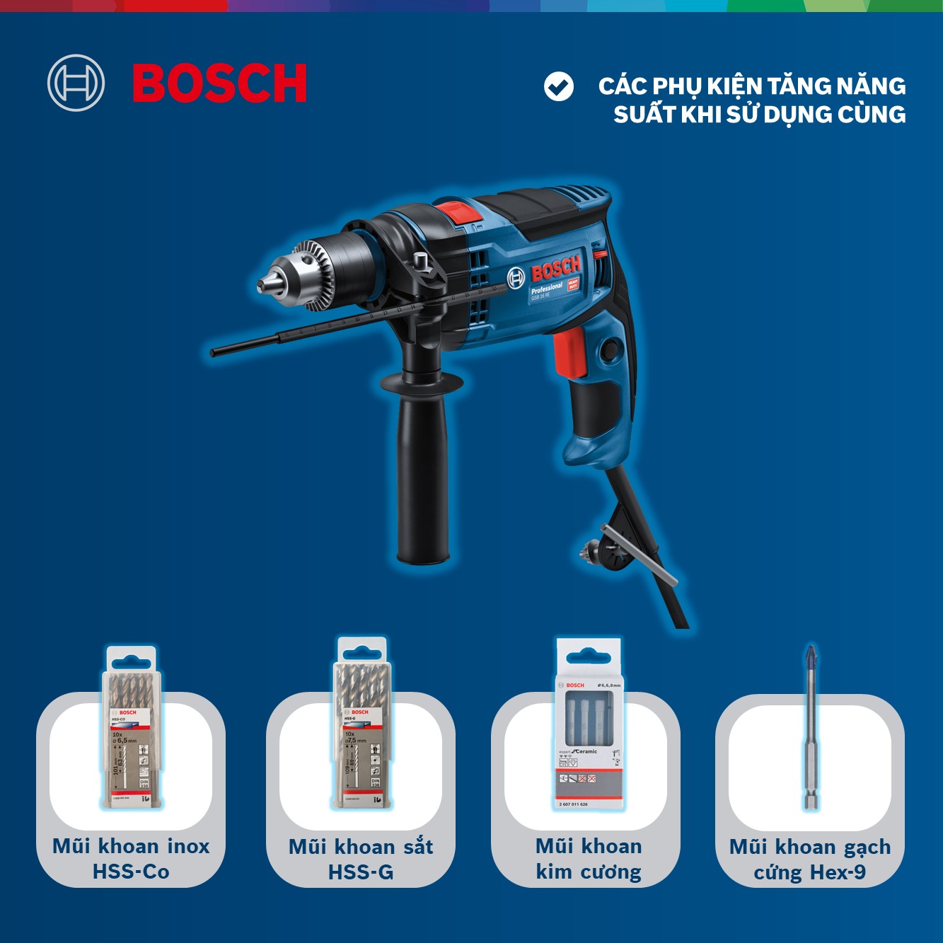 Máy Khoan Động Lực Bosch GSB 16 RE (750W)