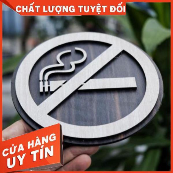 Bảng Gỗ Trang Trí Decor - Mẫu Cấm Hút Thuốc, No Smoking