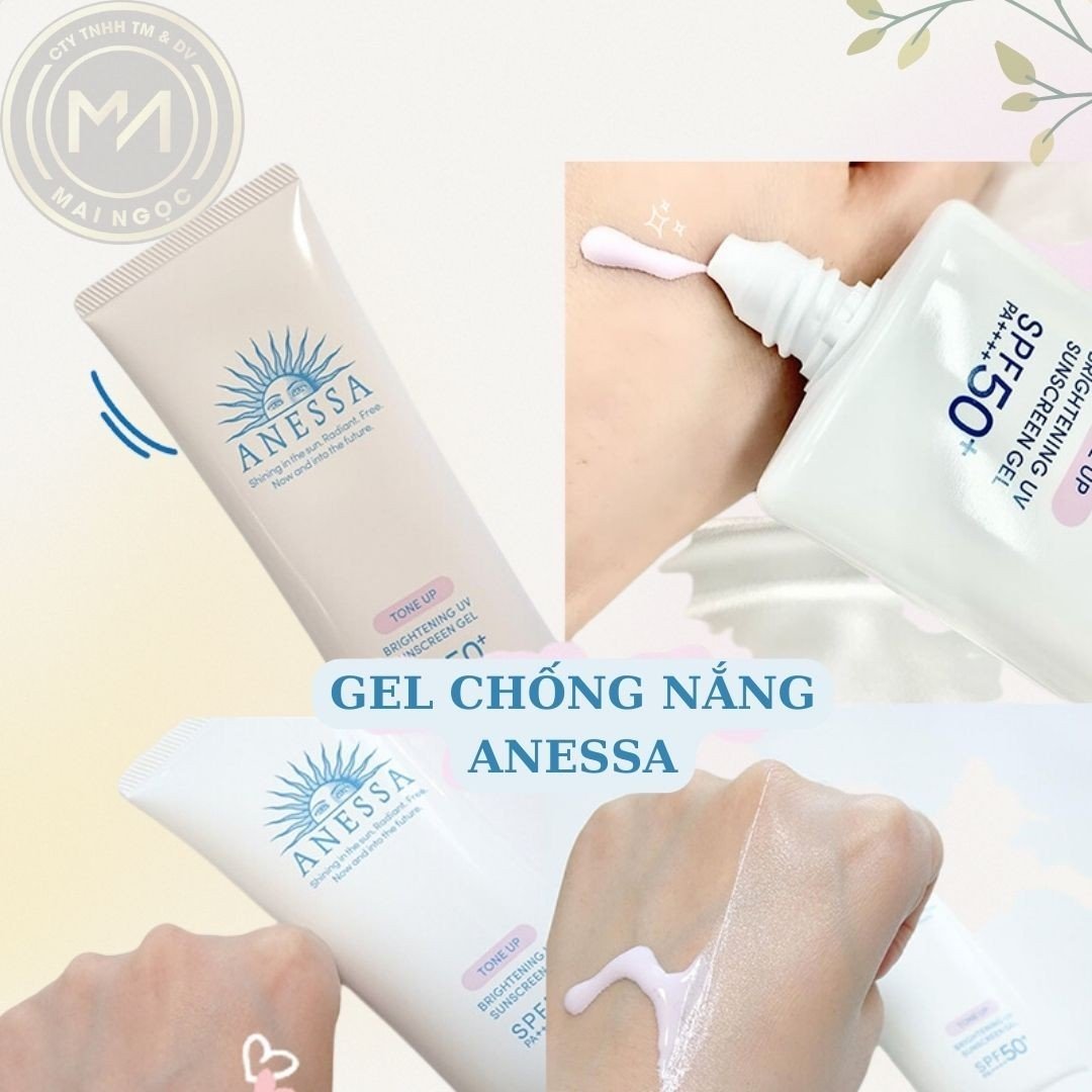 Kem chống nắng dạng gel dưỡng sáng nâng tông &amp; hiệu chỉnh sắc da Anessa Brightening UV Sunscreen Gel SPF50+ PA++++ 90g