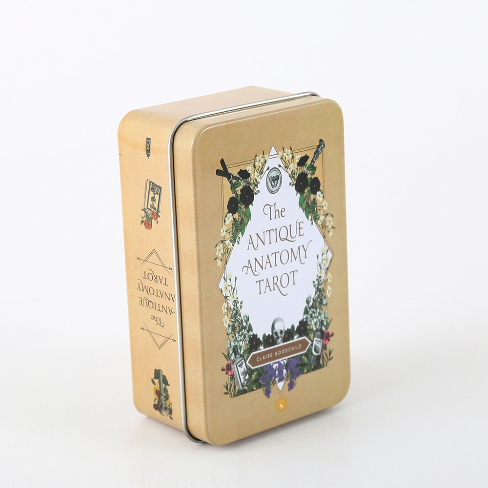 Bộ Bài Antique Anatomy Tarot Hộp Thiếc 78 Lá 98x58 Mm Tặng Đá Thanh Tẩy