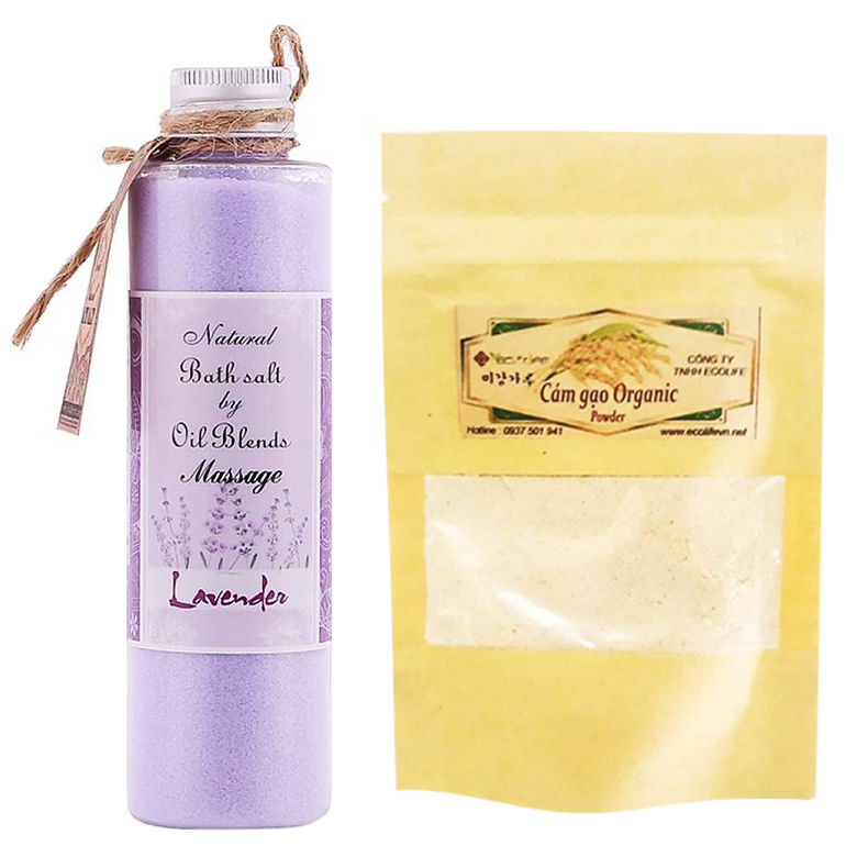 Muối massage oải hương tặng xơ mướp - Lavender Massage Salt