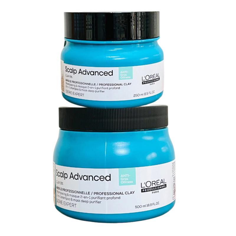 Mặt nạ đất sét giảm bã nhờn cho tóc da đầu dư dầu L'OREAL 2 in 1 Scalp Advanced New 2023