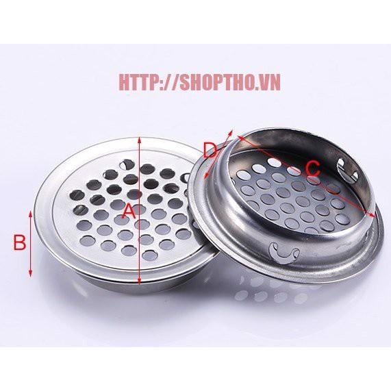 Nắp thông hơi hậu tủ cỡ D35, D53mm inox (set 10 cái)