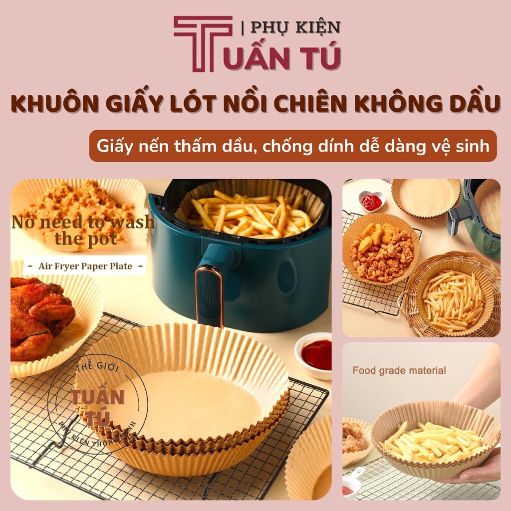 Khuôn giấy lót nồi chiên không dầu set 30 tờ dày dặn - Giấy nến thấm dầu chống dính hình khuôn bánh dễ dàng vệ sinh
