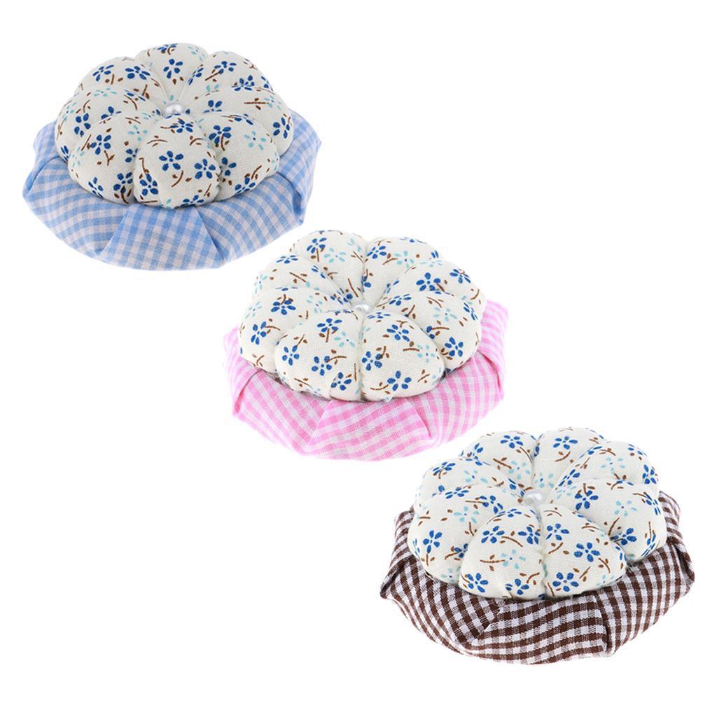 Wood Base Pumpkin Pin Cushion Needle Pincushions for Sewing Embroidery Stitching Needle Crafts