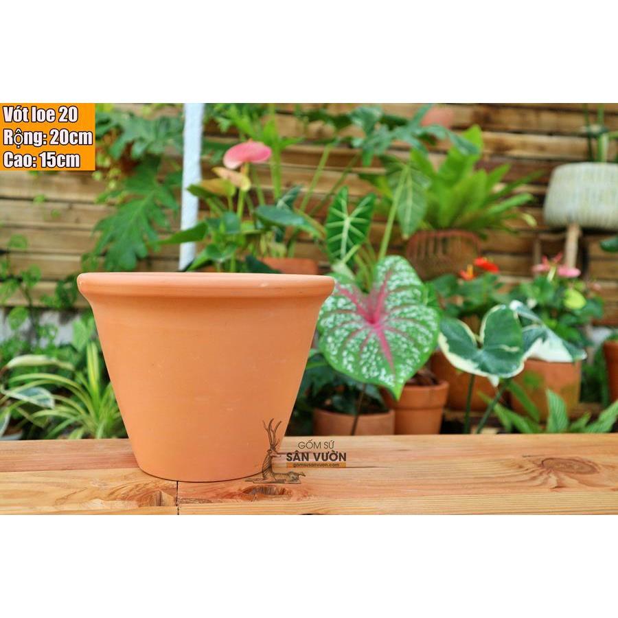Chậu trồng cây gốm đất nung DÁNG VÓT LOE