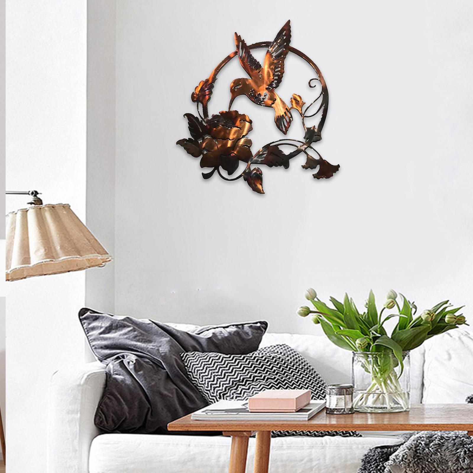 Bird Metal Wall Silhouette Wall Sculptures Garden Statues Outdoor Home