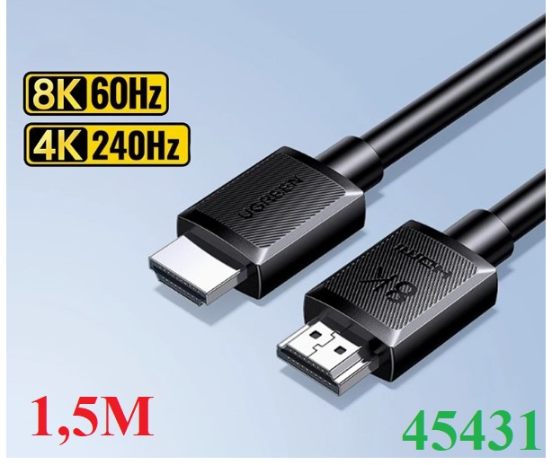 Cáp HDMI 2.1 dài 1.5M 8K@60Hz hỗ trợ HDR eARC Ugreen 45431 - Hàng chính hãng