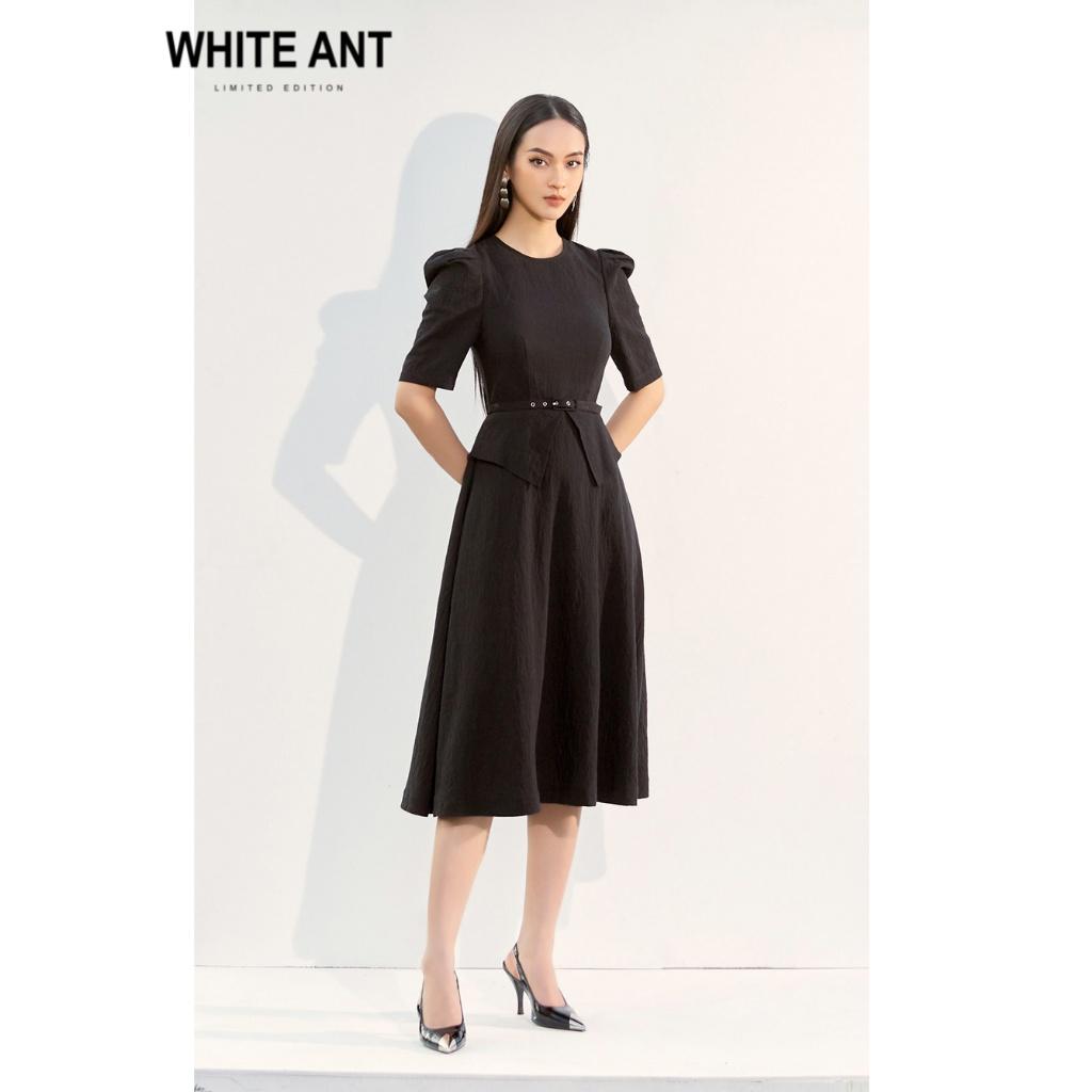 Đầm Xòe Tay Bồng WHITE ANT NOELLE ROUND NECK DRESS Thiết Kế Chiết Eo Tôn Dáng, Chất Liệu Linen Rayon Cao Cấp 120400156