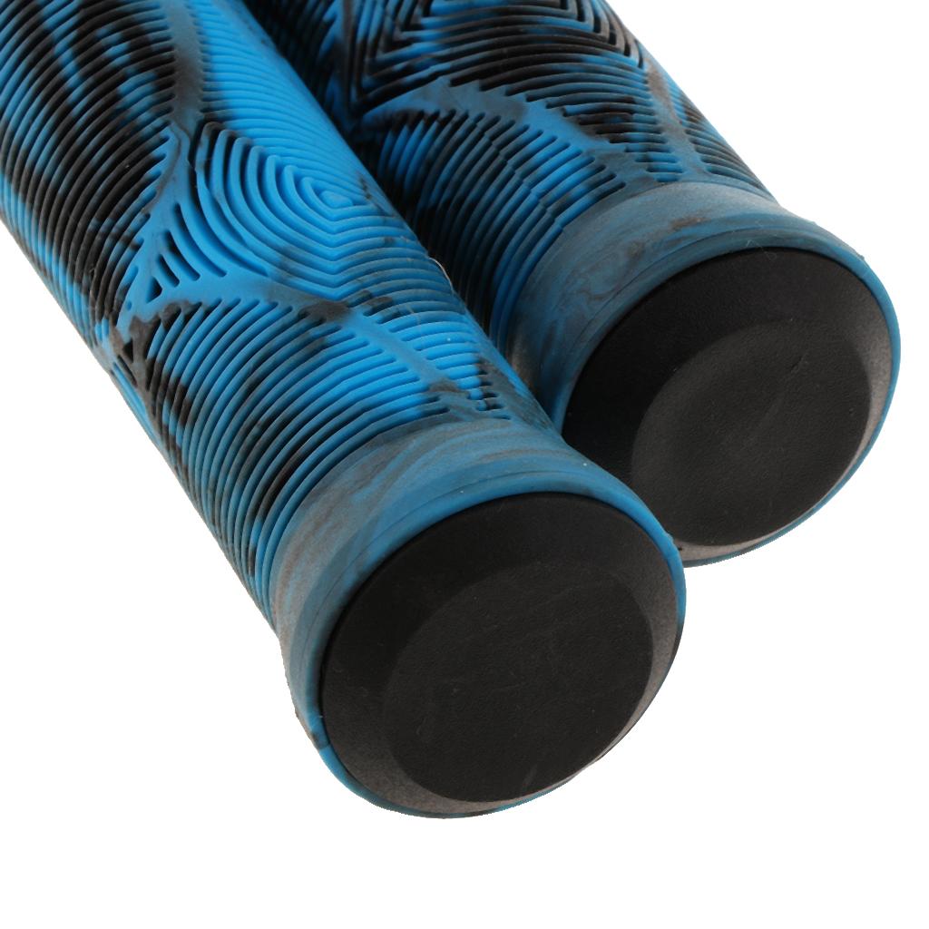 2xBike Grips MTB BMX Non-slip Cycling Handlebar Lock on Grip 1Pair blue-black