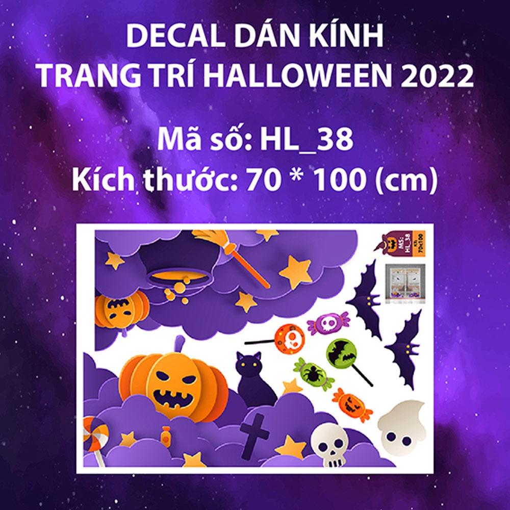 DECAL TRANG TRÍ HALLOWEEN 2022 COMBO VUI CHƠI HALLOWEEN