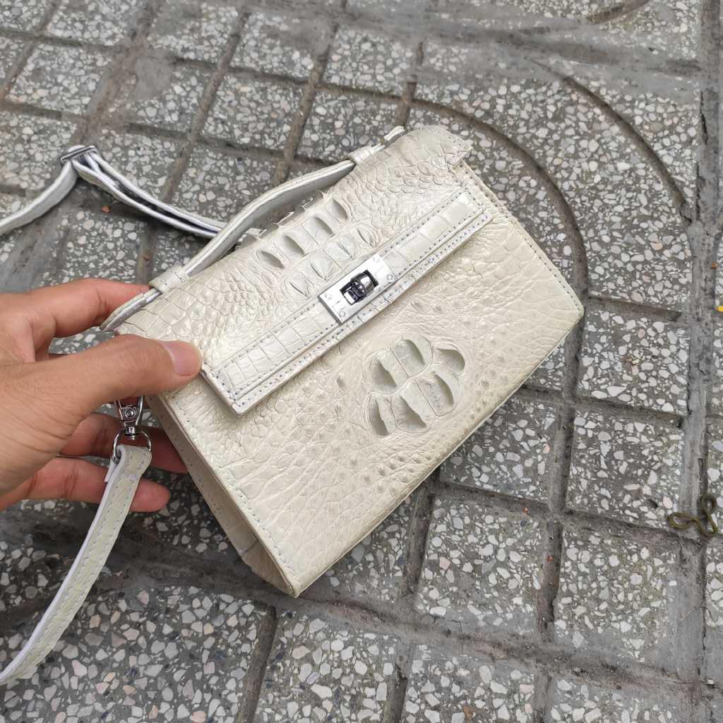 Túi nữ cá sấu Bạch tạng trắng tinh tuyền!