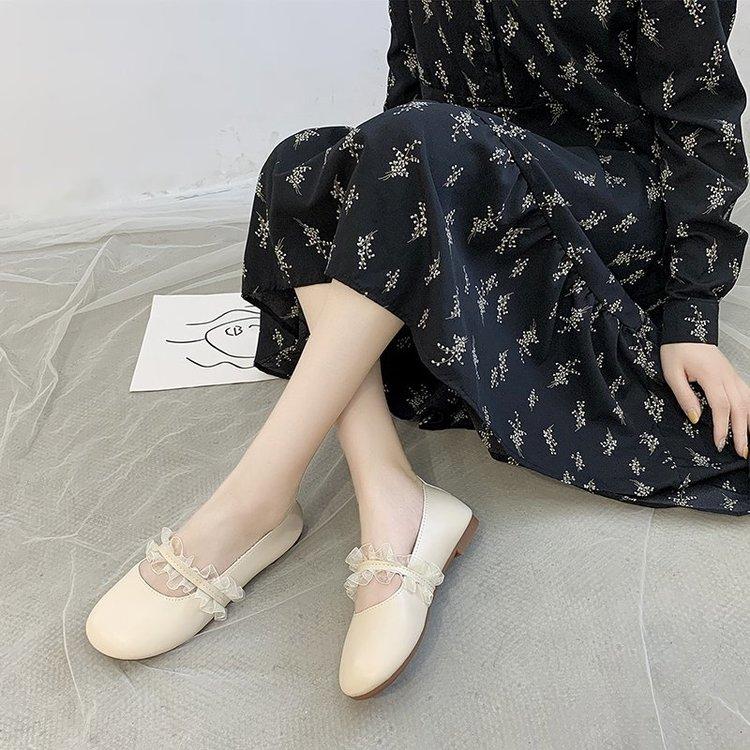 Giày Nữ Mũi Tròn Đế Phẳng Thoải Mái Phong Cách Hàn Quốc Dành Cho Bạn Nữ