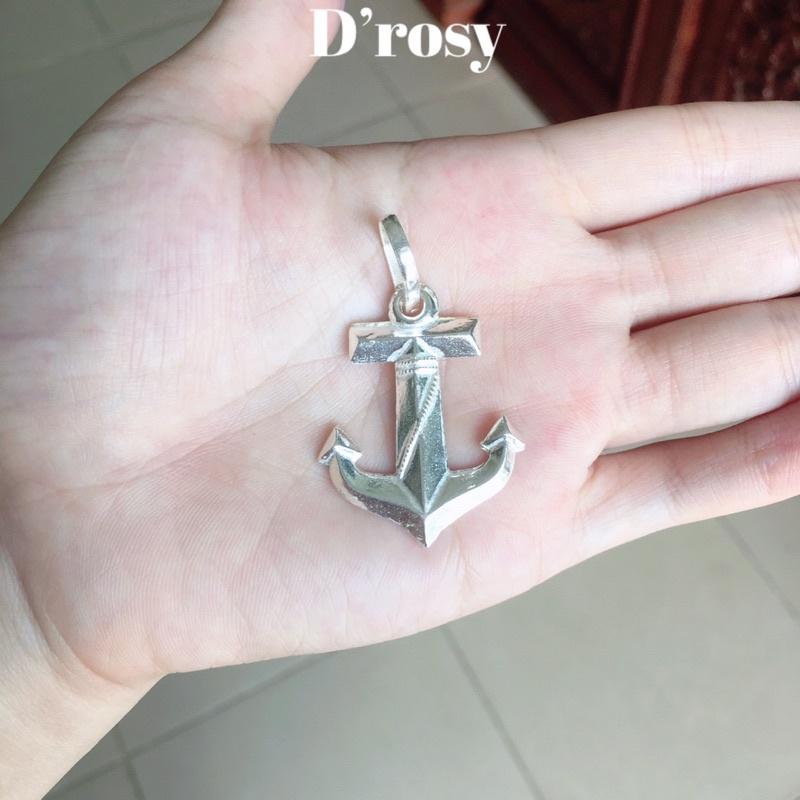 Mặt dây chuyền bạc mỏ neo nặng 1,8 chỉ dài 4,8 cm bạc nguyên chất có bảo hành