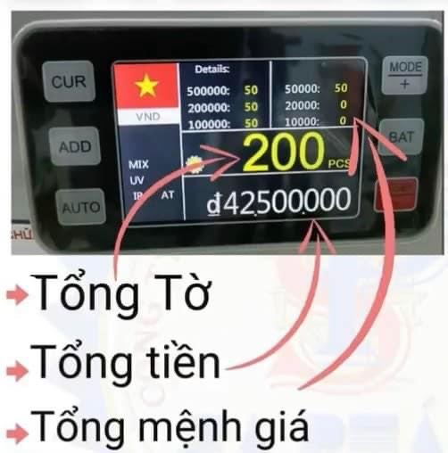 Máy đếm tien GRORY-8200PRO máy đếm tiền đa chức năng, mẫu mới nhất hiện nay 2023 ,phát hiện tien giả siêu chuẩn