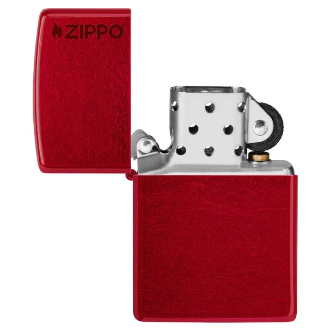Bật Lửa Zippo Chính Hãng Candy Apple Red Logo - Đỏ Bóng Sáng, Kèm Hộp Quà, Bảo Hành Trọn Đời