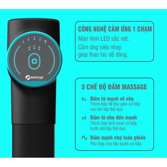 Máy Massage Gun Booster M2 AI Inside 2021 Cảm Ứng Thông Minh Tiên Phong Công Nghệ Trị Liệu Smart AI