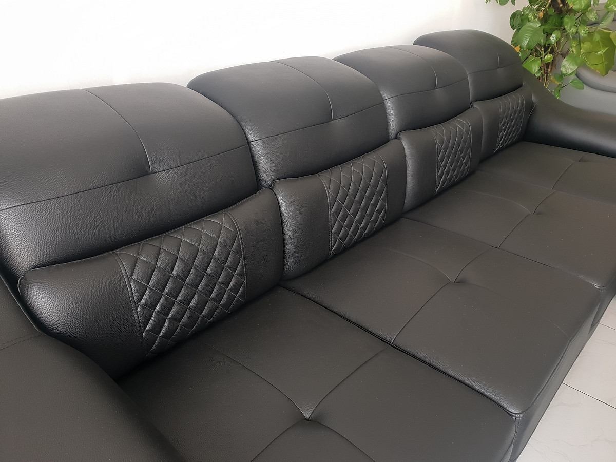 Sofa da Tundo phòng khách 2m8 x 1m8 màu đen yêu cầu màu