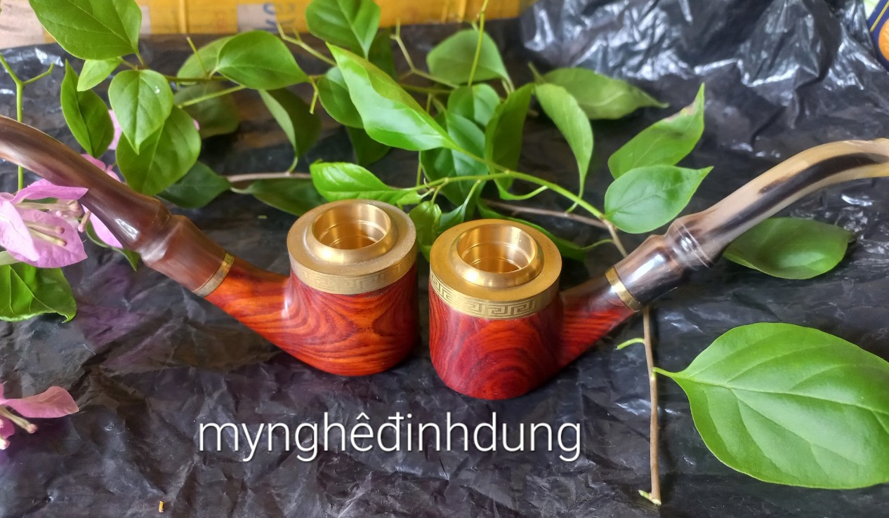 Tẩu hút thuốc sì gà phong cách lịch mãn đẳng cấp bằng gỗ trắc đỏ đen