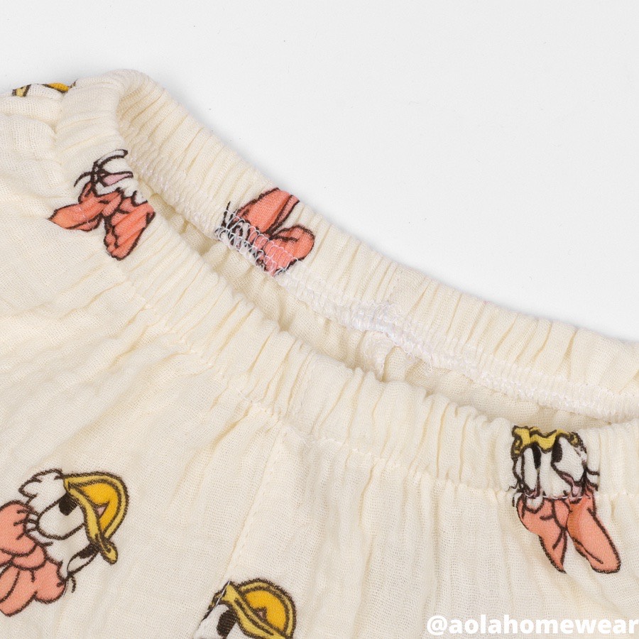 Pijama cho bé gái dài tay mặc ngủ điều hòa vải xô muslin dễ thương Áo Lá Homewear A005, đồ ngủ trẻ em gái