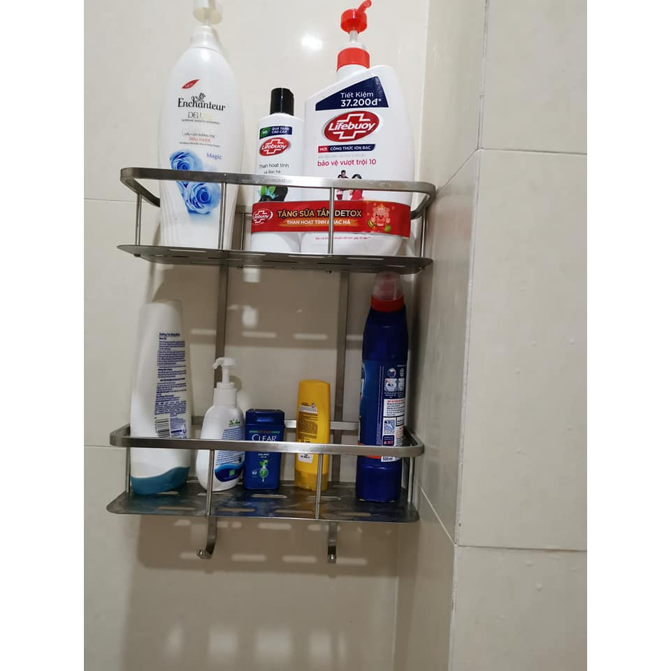 KỆ ĐỂ MỸ PHẨM PHÒNG TẮM INOX 304