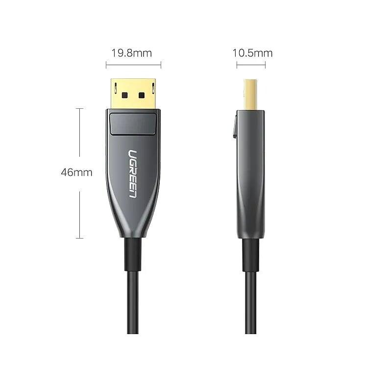 Ugreen UG60270ED027TK 10M Màu Đen DisplayPort 1.4 Optical fiber Male to Male cable 4K @144 Hz - 8K@ 60Hz - HÀNG CHÍNH HÃNG