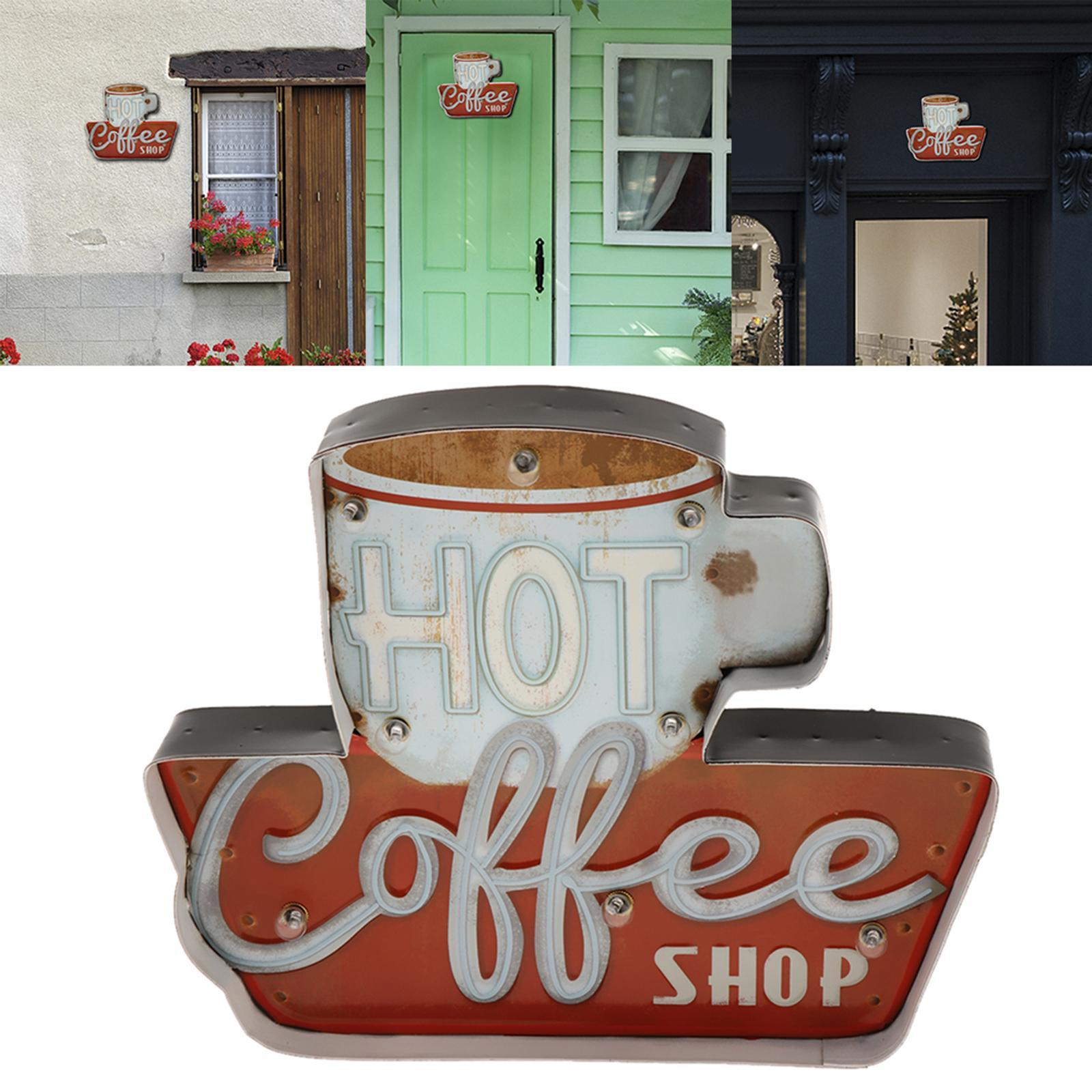 3D Metal Tin Sign Coffee Plaque LED Light Box