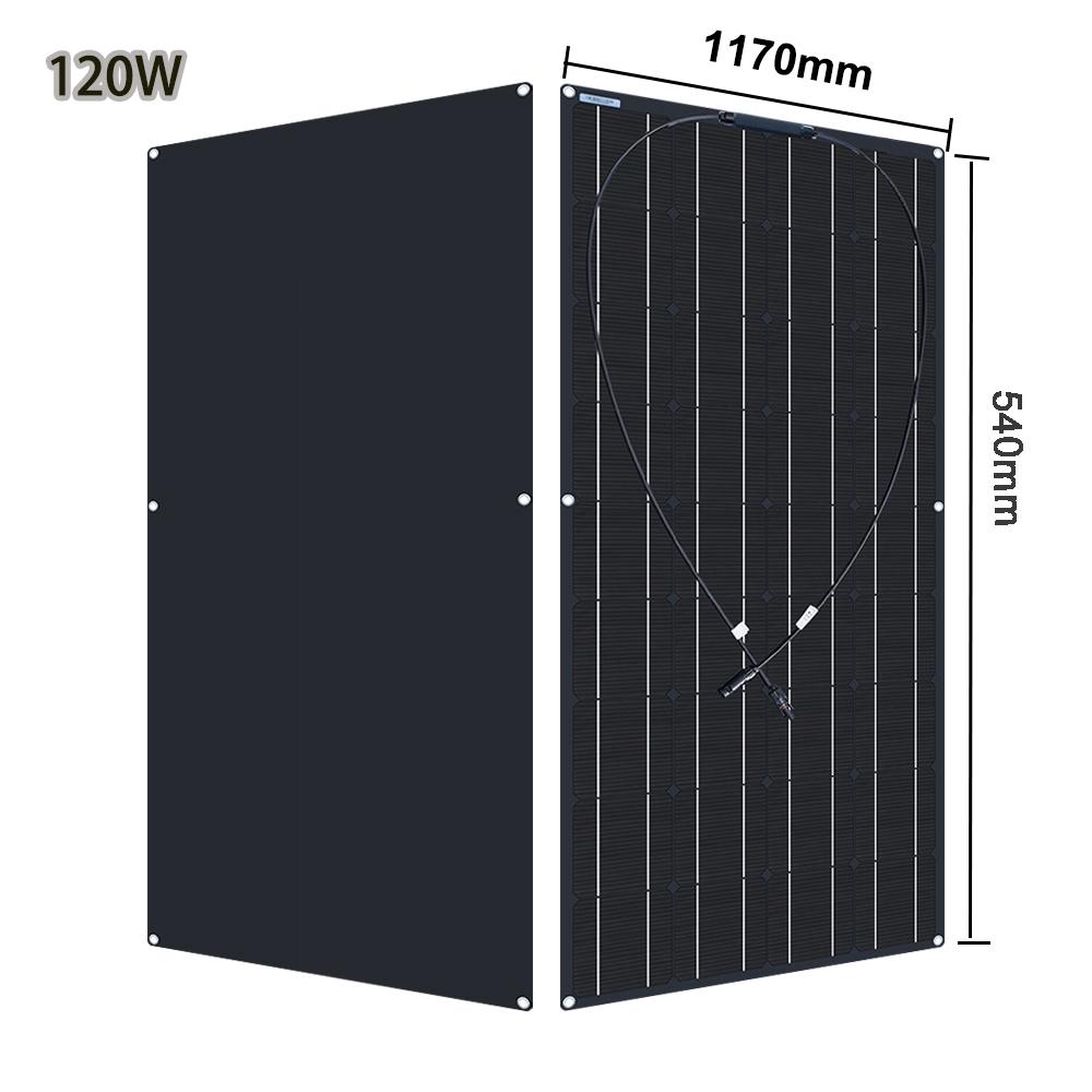 Bảng điều khiển năng lượng mặt trời linh hoạt 12V 50W 100W 120W Đơn tinh thể 18 Volt Bảng điều khiển PV Bộ sạc năng lượng mặt trời cho pin axit chì trong nhà Màu sắc: 16V 50W