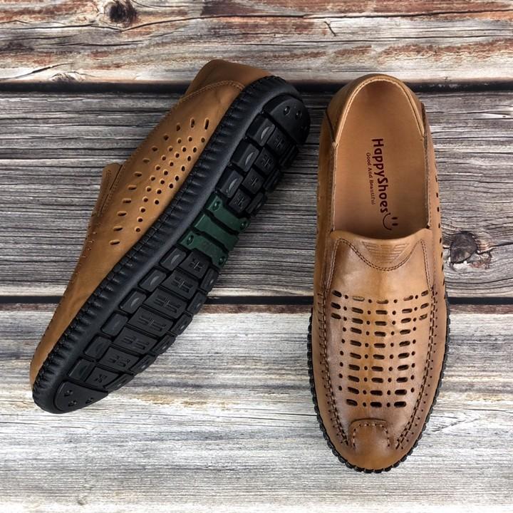 Giày Lười Nam Happyshoes Da Bò Thật - HSM68