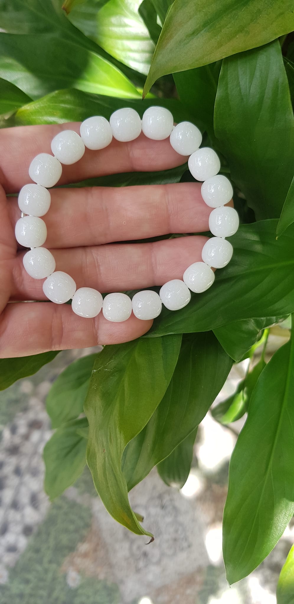 Vòng Tay Nữ Đá Ngọc Hoà Điền TRẮNG bầu Tự Nhiên Size 9li5 đẹp Màu Trắng sáng Nữ mệnh Kim Thủy Mang năng lượng tích cực may mắn tài lộc tốt công việc đeo đẹp xinh tay ạ