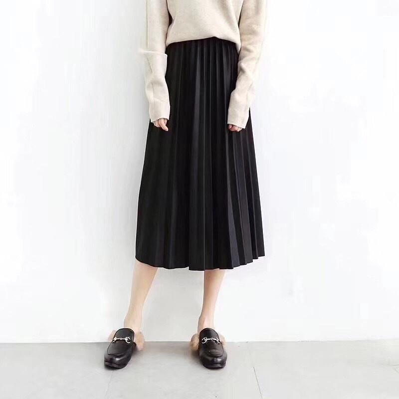 Chân váy dập ly CÁT HÀN nhỏ, dáng dài THỜI TRANG, SANG TRỌNG