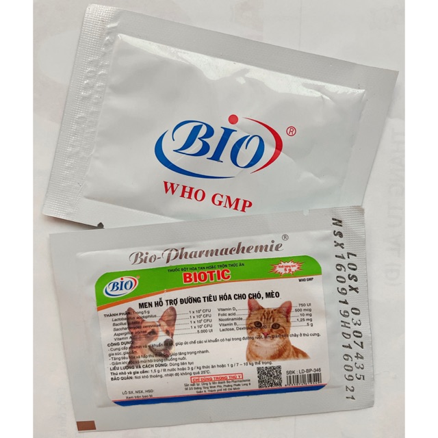 Men Hỗ Trợ Tiêu Hóa Bio Dành Cho Chó Mèo 5g