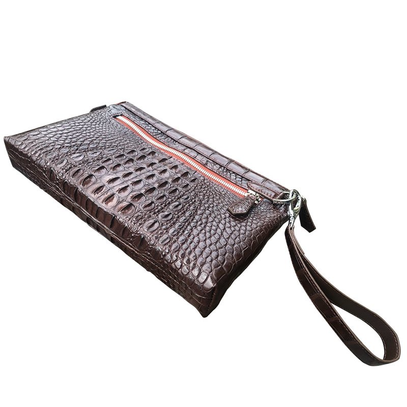 Túi Clutch Cầm Tay Nam Cá Sấu Màu Nâu cafe Mã Sp Clutch-1K-GG2818M2