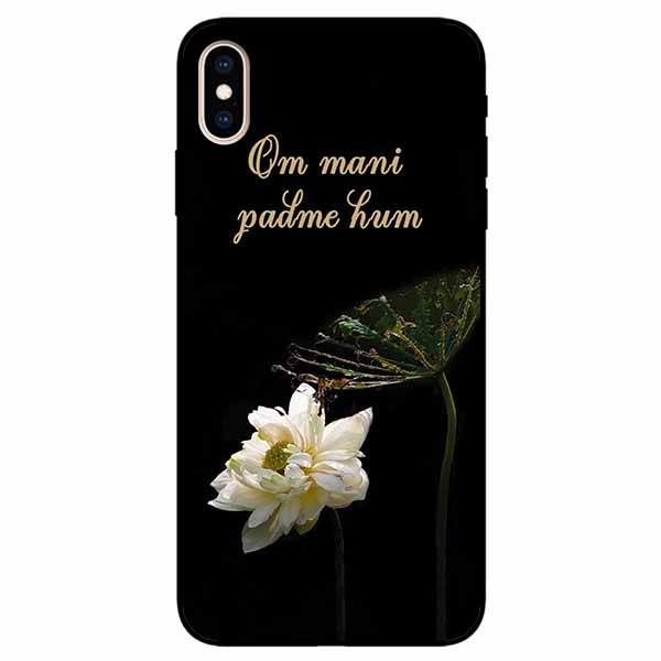 Ốp lưng dành cho Iphone Xs Max mẫu Om Mani Cánh Sen Trắng