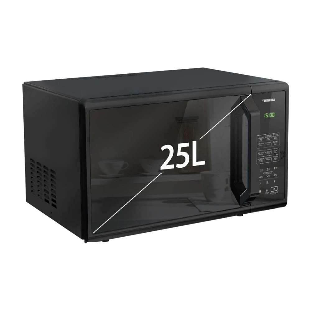 Lò vi sóng mặt gương Toshiba 25 lít MM-EM25PE(BM) - Công suất 800W - 11 mức công suất, Thực đơn tự động - Hàng chính hãng - Bảo hành 12 tháng chính hãng, chất lượng Nhật Bản