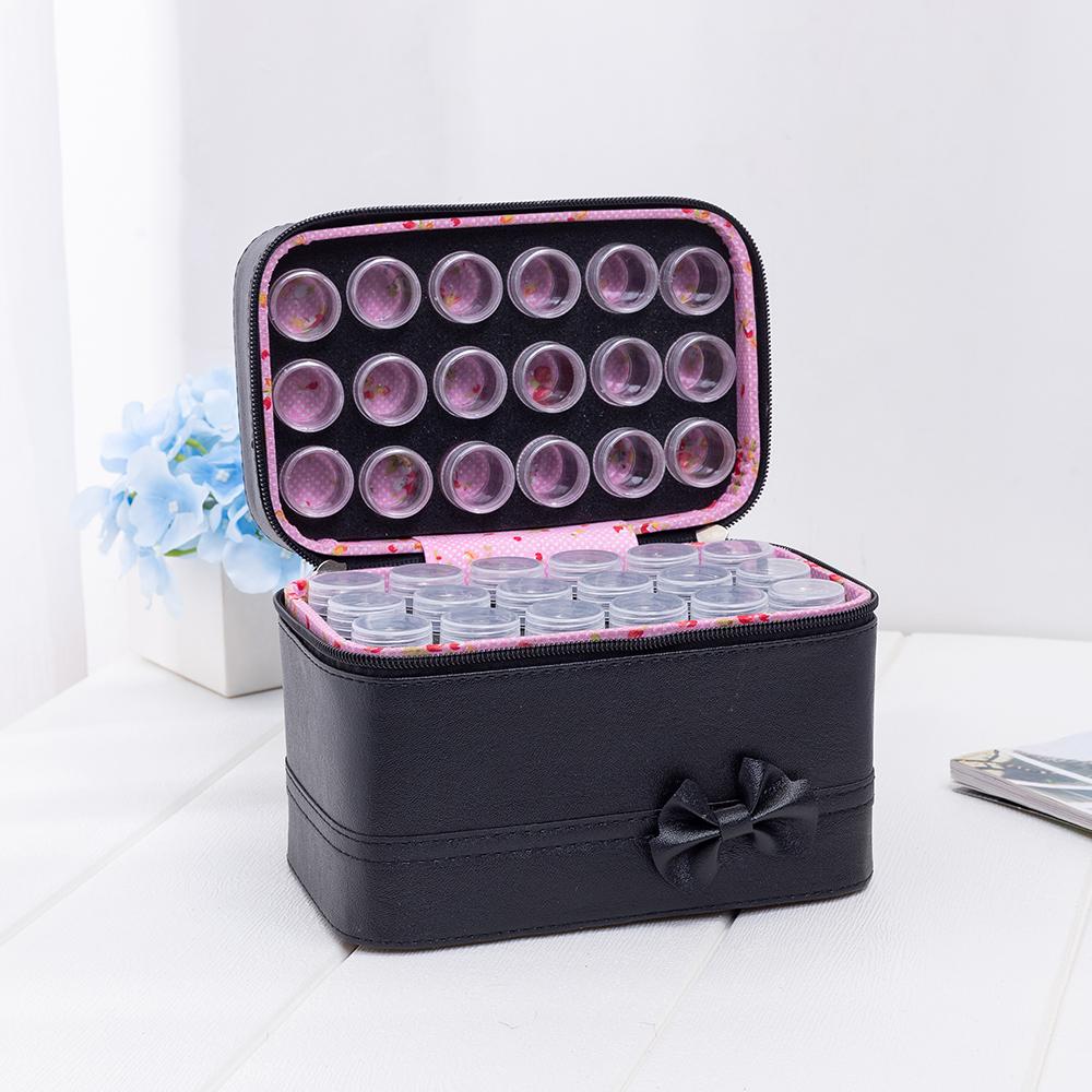 Hộp lưu trữ với 54 chai tròn lưu trữ phụ kiện, hột cườm, đồ nail