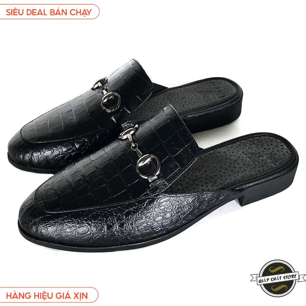 Giày Sục Nam Da Pu In Vân Cá Sấu Cao Cấp Tefoss Mules Shoes - HT01