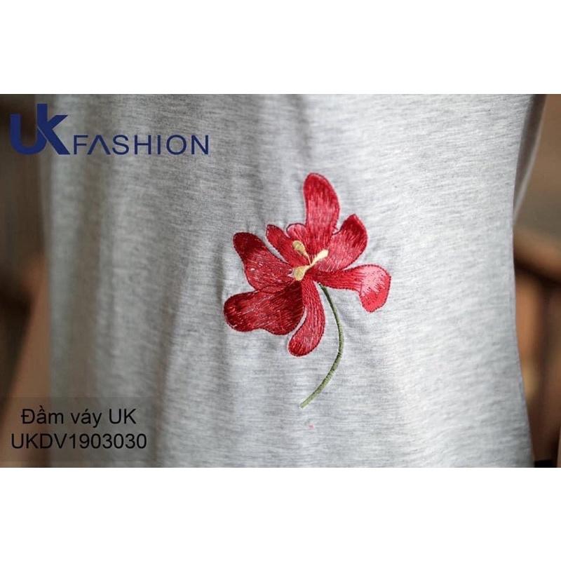 Đầm cotton thêu hoa tuyết liên hàng công ty