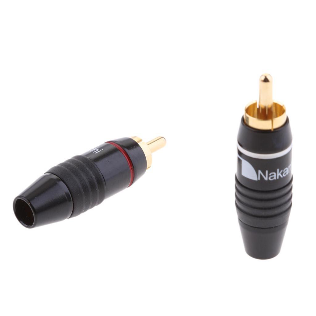 2x Copper  Plug Gold Plated  Video Adapter Connector Gold Plated