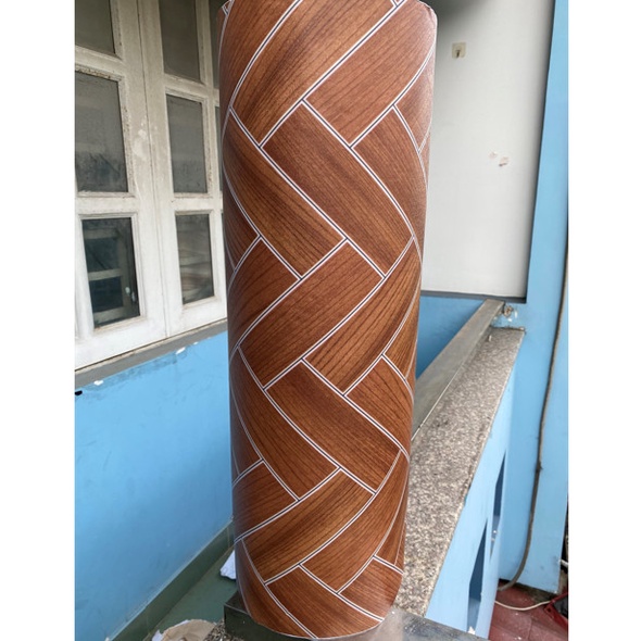 Decal Giấy Dán Nền Sàn Nhà Trang Trí Nhà Cửa GỖ CHÉO VÀNG HS2602 Có Keo Sẵn Khổ 60cm, GIÁ BÁN 1 MÉT DÀI